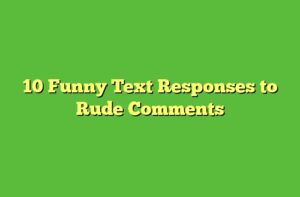 10 Funny Text Responses to Rude Comments